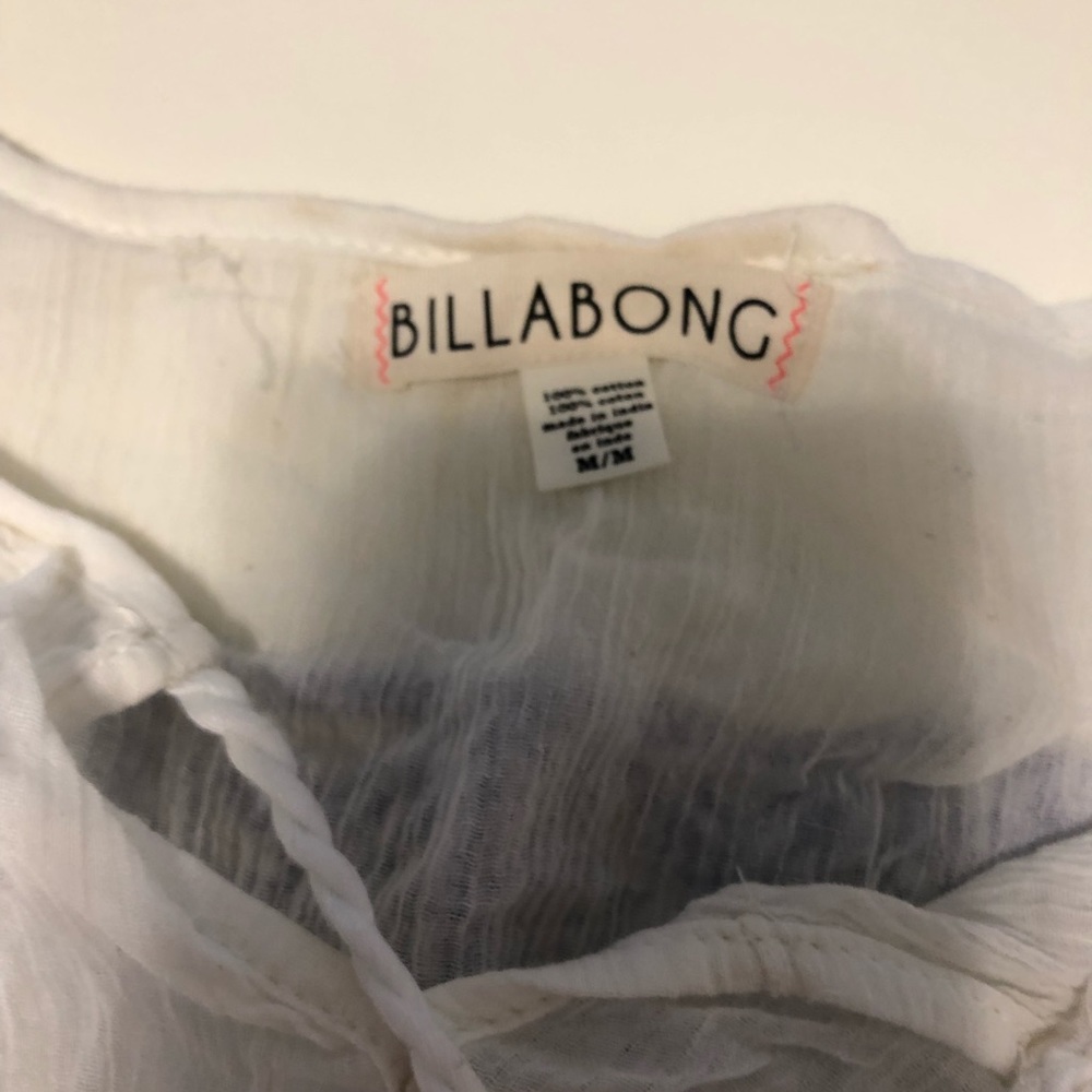 Billabong white flowy beach shirt